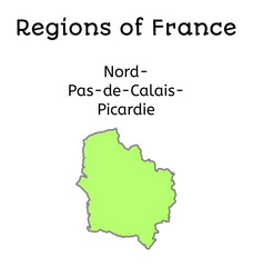 France administrative map of Nord-Pas-de-Calais-Picardy