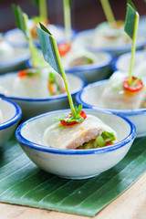 canape with fresh spring rolls