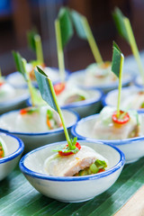 canape with fresh spring rolls