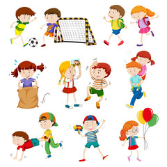 Children doing different activities