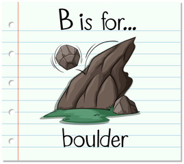Flashcard letter B is for boulder © blueringmedia