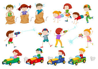 Children doing different activities