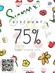 Discount 75. Discounts price tag. Summer discount. Black Friday. Clearance Sale. Discount coupon. Discount summer. Sale discount