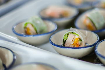 canape with fresh spring rolls.