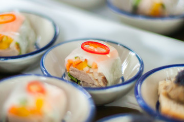 canape with fresh spring rolls.