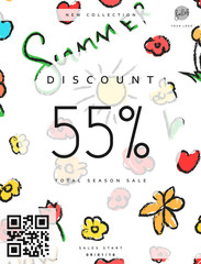Discount 55. Discounts price tag. Summer discount. Black Friday. Clearance Sale. Discount coupon. Discount summer. Sale discount