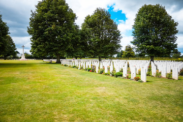 Omaha Beach,Normandy, France.- August 9: American War Cemetery o
