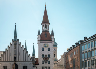 Fototapeta na wymiar Traditional street view of marienplatz in Munich, Germany