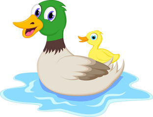 Duck family cartoon