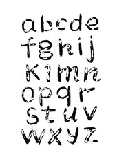 Vector alphabet. Hand drawn letters written with a brush
