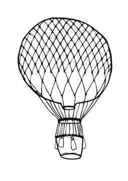 Hot Air Balloon vector logo design template. retro airship or transport icon.