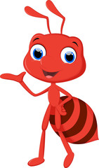cute cartoon ant with blank