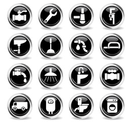 plumbing service icon set
