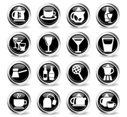 utensils for beverages icon set