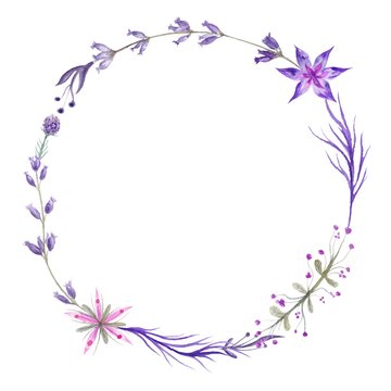 Purple Watercolor Wreath