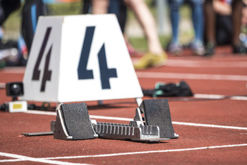 Startblock in der Leichtathletik