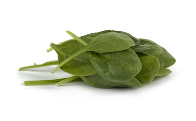 heap of fresh green spinach leaves