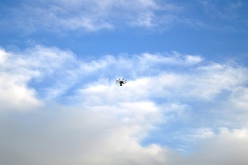Naklejka na ściany i meble The drone in the sky above the stadium