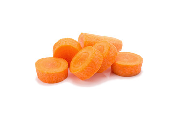 fresh carrots isolated on white background