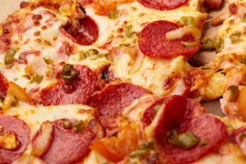 pizza with sausages
