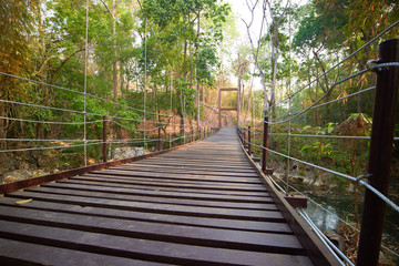 Fototapeta na wymiar bridge over the river forest