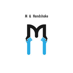 Creative M- letter icon abstract logo design vector template.