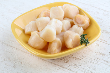 Raw scallops