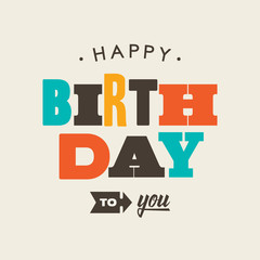 Birthday card letterpress. Editable vector design.