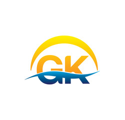 gk initial logo with waving swoosh