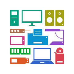 Computer equipment. Pattern. Colored 1.