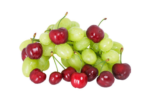 sweet cherry and green grapes