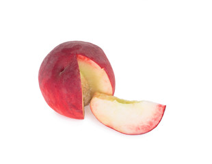 peach with a cut portion