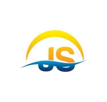 js initial logo with waving swoosh