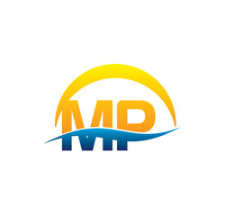Fototapeta premium mp initial logo with waving swoosh