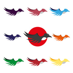 Big birds set icon