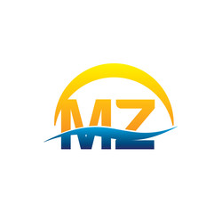 mz initial logo with waving swoosh