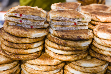 pile of rice bread