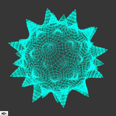 Sphere with Connected Lines and Dots. Glowing Grid. Connection Structure. Wireframe Vector Illustration.