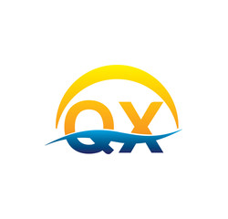 qx initial logo with waving swoosh