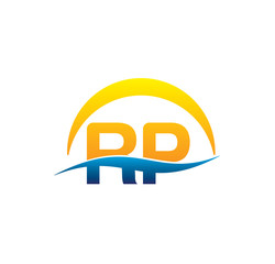 rp initial logo with waving swoosh