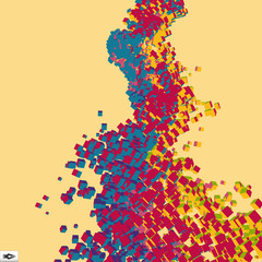 Abstract Dynamic Background. Science and Connection Concept. Vector Illustration.