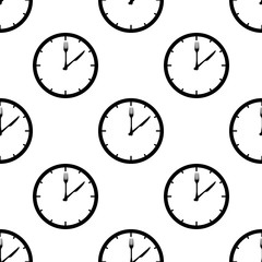 Fototapeta premium Icono plano patrón con hora de comer sobre fondo blanco