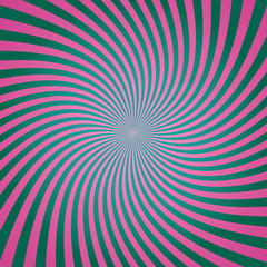 Sunburst, starburst background set, colorful rays, beams, colored warp, twist, whirl. Retro design in pink, green, blue colors for card, websites, brochures and booklets
