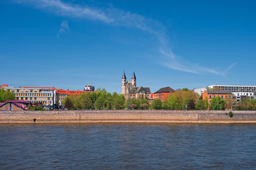 View on Magdeburg city center and downtown in Spring, Magdeburg,