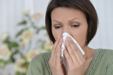 Sick brunette woman 