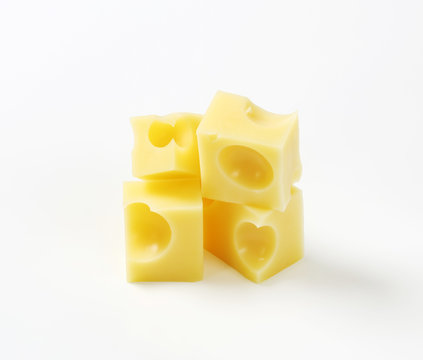 pieces of emmental cheese