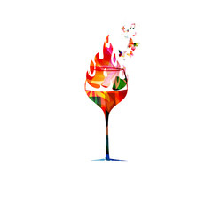 Glass on fire