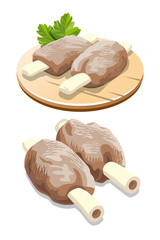 Mutton meat with ribs illustration
