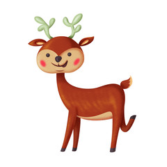Illustration of a cute deer on white background