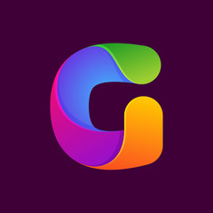 G letter one line colorful logo.